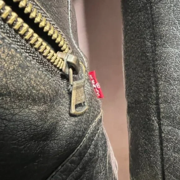 Levis Faux Leather Small Zip Up Jacket - Picture 3 of 9